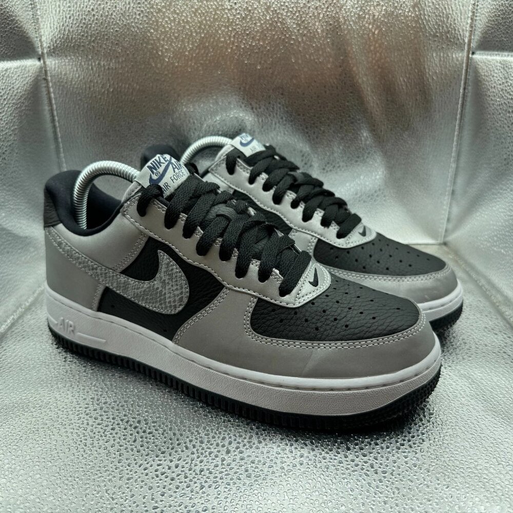 Size 8 Nike Air Force 1 Low Mens Black Silver 3M Snake 2020 Sneaker DJ6033-001
